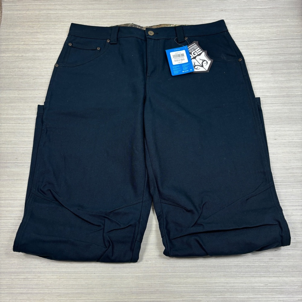 NEW Columbia Pants Womens 14 Navy Canvas Realtree Edge Outdoor Hunting Work PHG